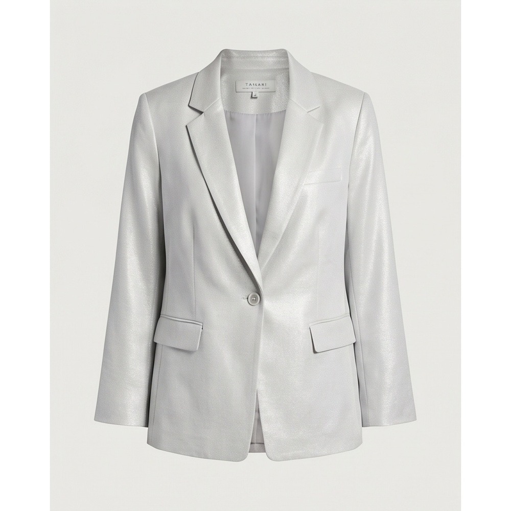 Tahari Arthur Levine Silver Glaze Linen Blend Blazer Jacket 18W NWT RV $285‎